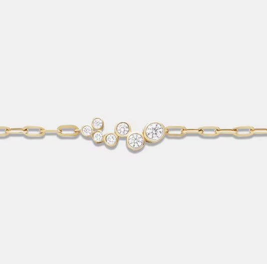 925 Sterling Silver Round Zircon CZ Bracelet
