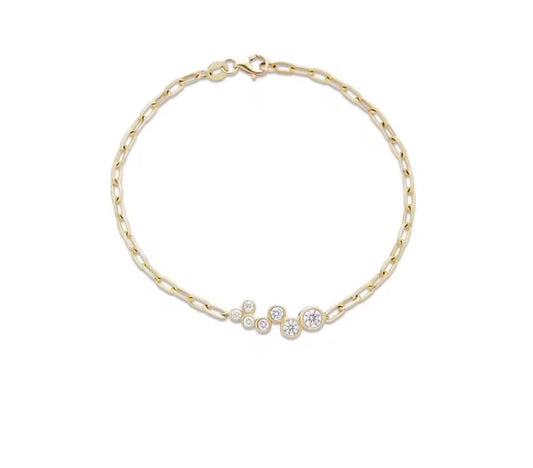 925 Sterling Silver Round Zircon CZ Bracelet