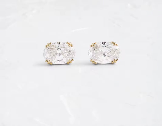 925 Sterling Silver Oval Cut Studs
